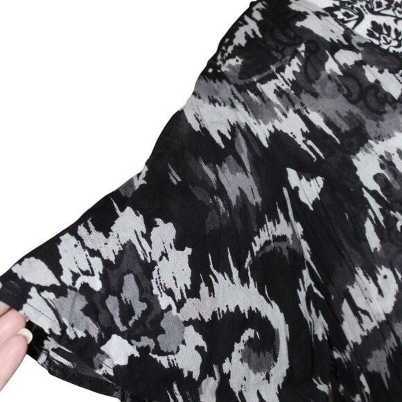 Denim 24/7 Women's Short Sleeve Maxi Black Grays M 14/16 NWT's - Picture 5 of 10